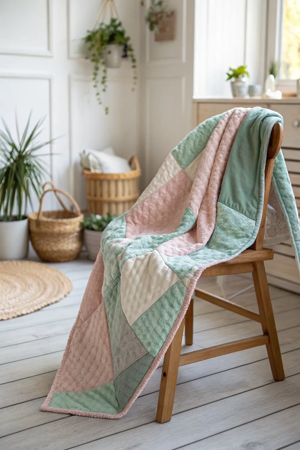 Embrace the cozy charm of textured quilt layers—perfect for snuggles and serene moments.