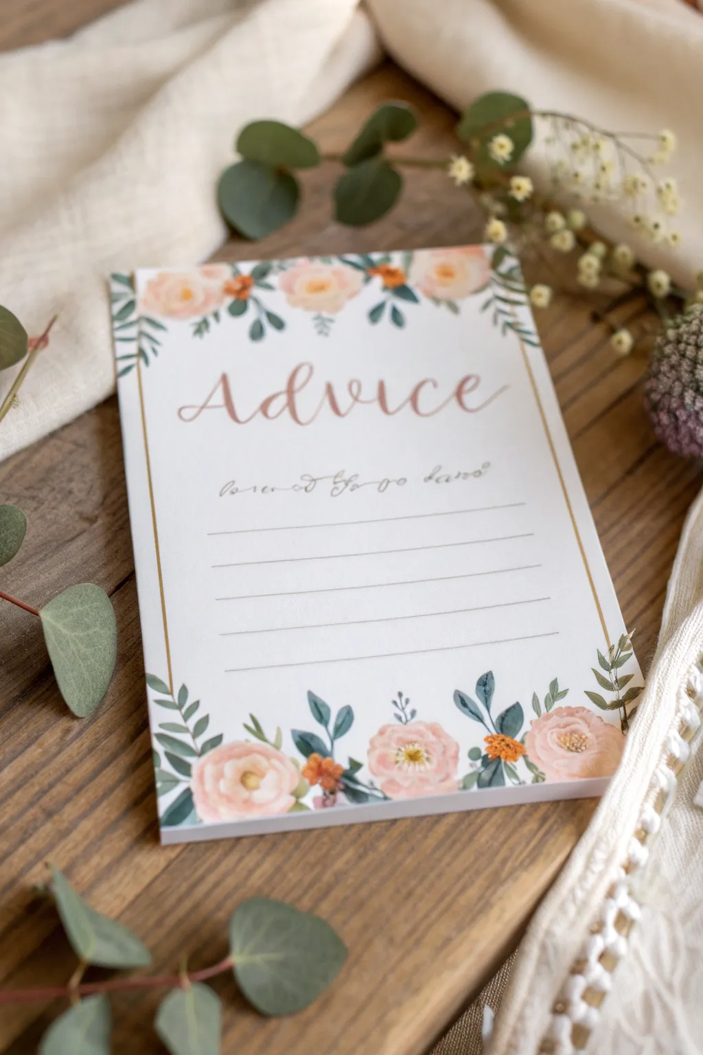 Share your wisdom in style with these beautiful advice cards at the baby shower.