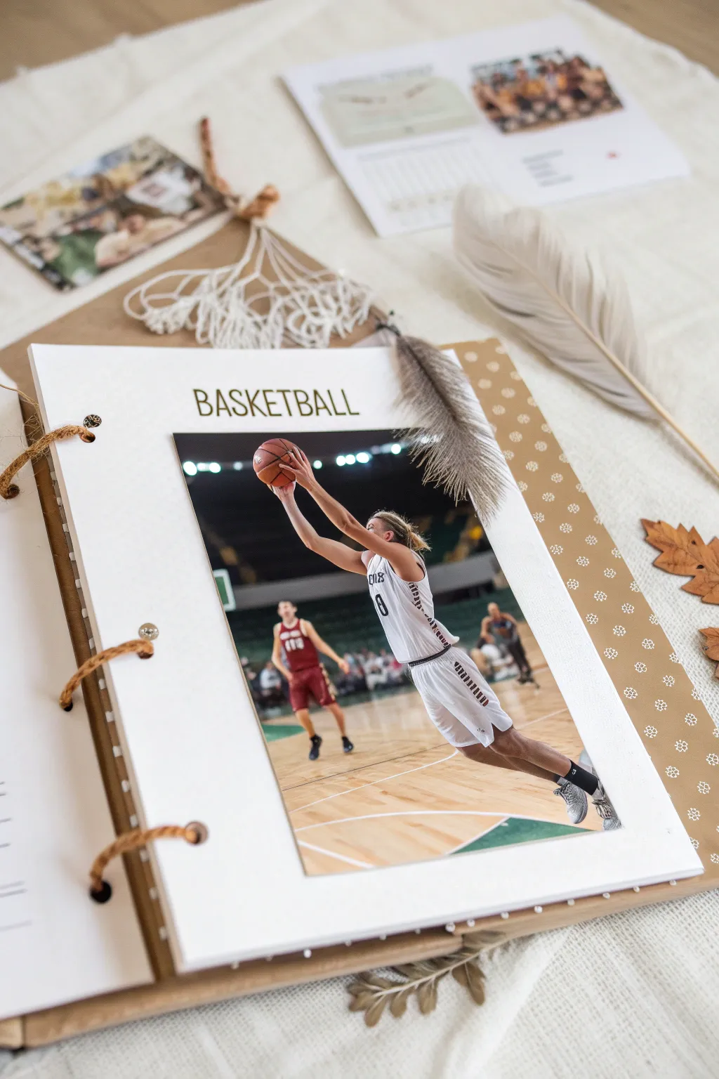Celebrate the stars of the court with a minimalist scrapbook tribute. Capture their moments with style and grace!