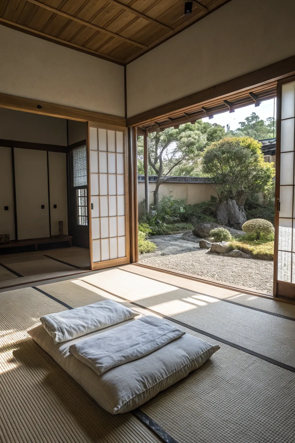 Tatami mats offer a traditional and minimalist sleeping experience.