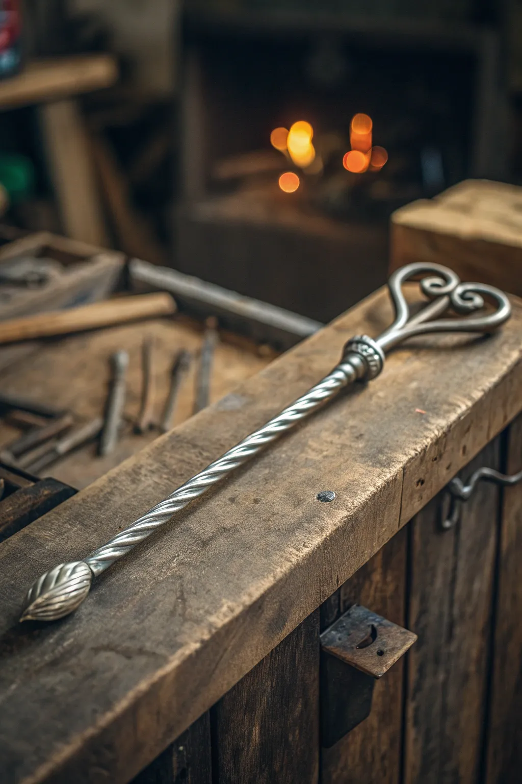 Master your craft with this stylish fire poker, a perfect project for aspiring blacksmiths.