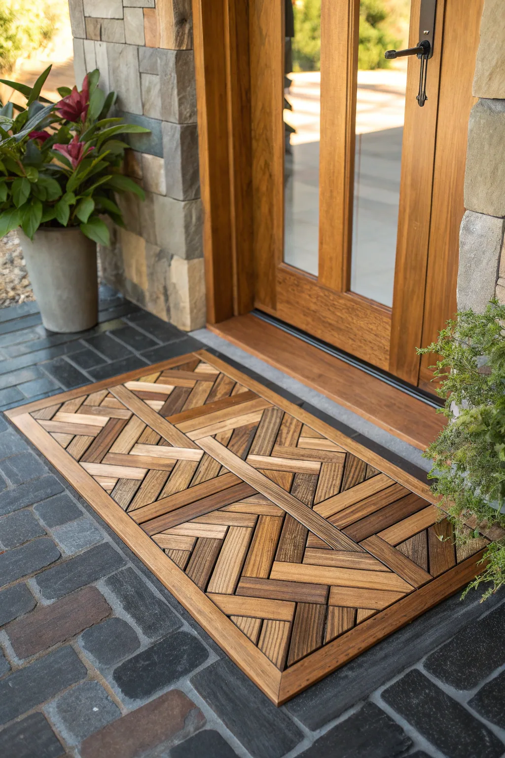 Welcome guests with style: Craft your own wooden doormat for a unique entrance!