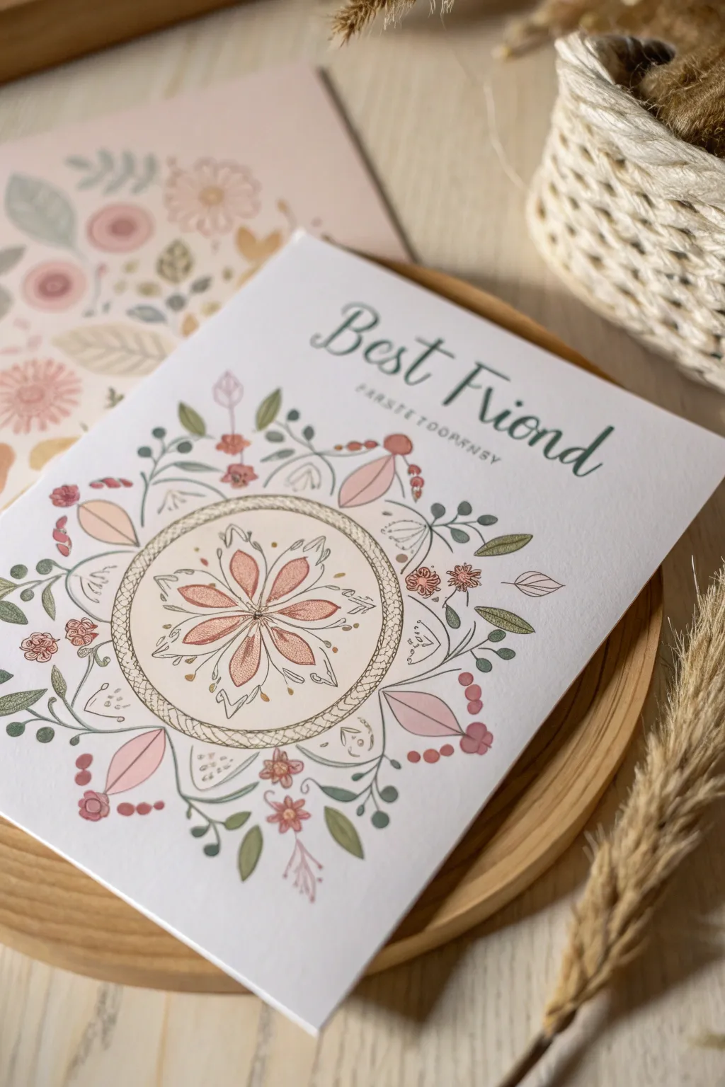 Crafting Connections: Beautifully intricate stencil designs for your best friend card.