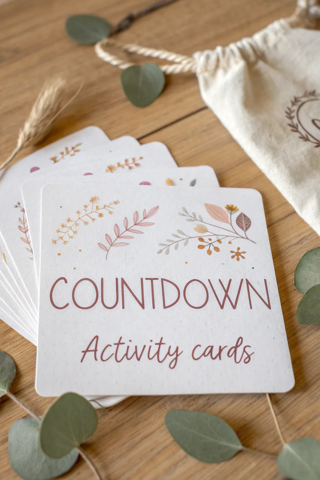Elevate the anticipation with these charming countdown activity cards, perfect for a touch of minimalist elegance and bohemian charm.