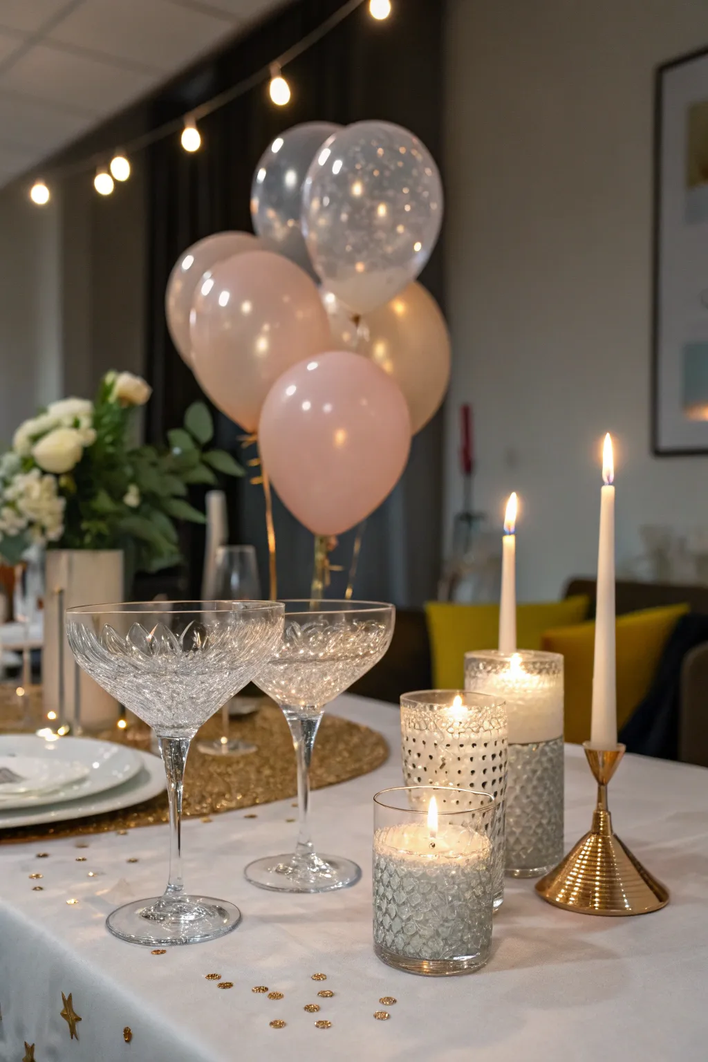 Sophisticated glassware that elevates the birthday table.