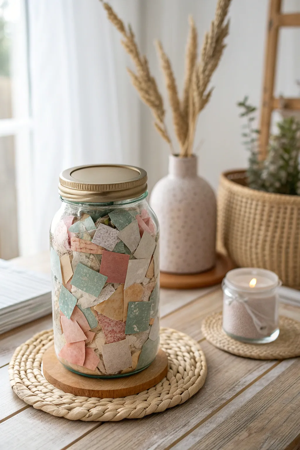 Add a touch of eco-friendly elegance to your blessing jar with recycled materials. 🌿✨ #EcoChic #BlessingJar