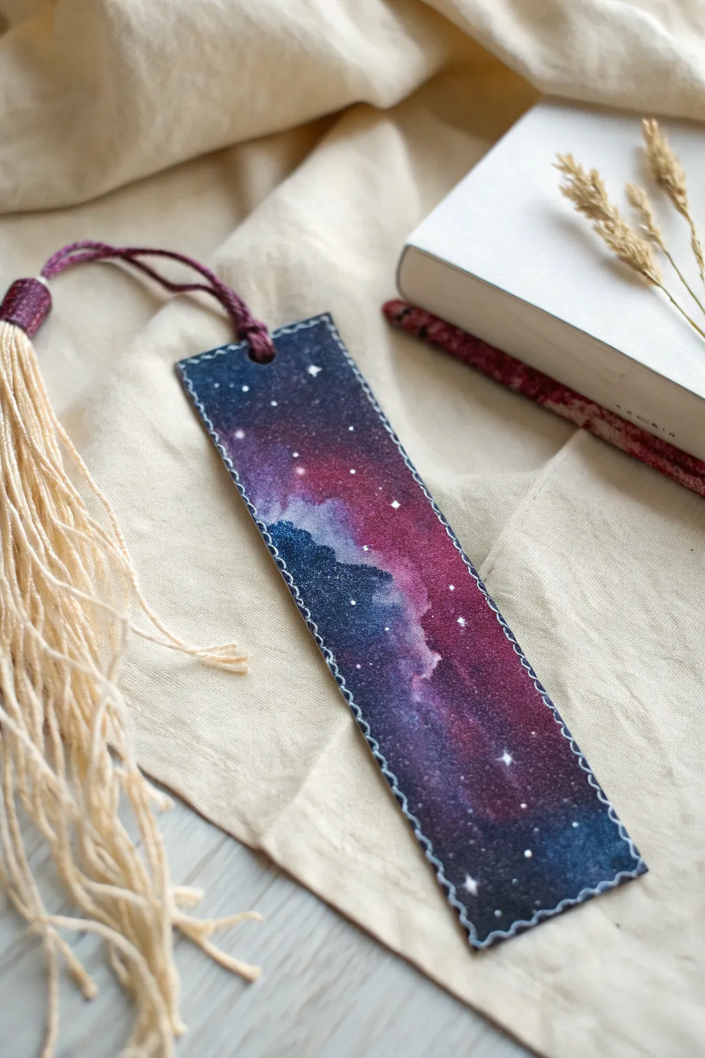 Bring the cosmos to your pages with this beautifully crafted nebula bookmark.