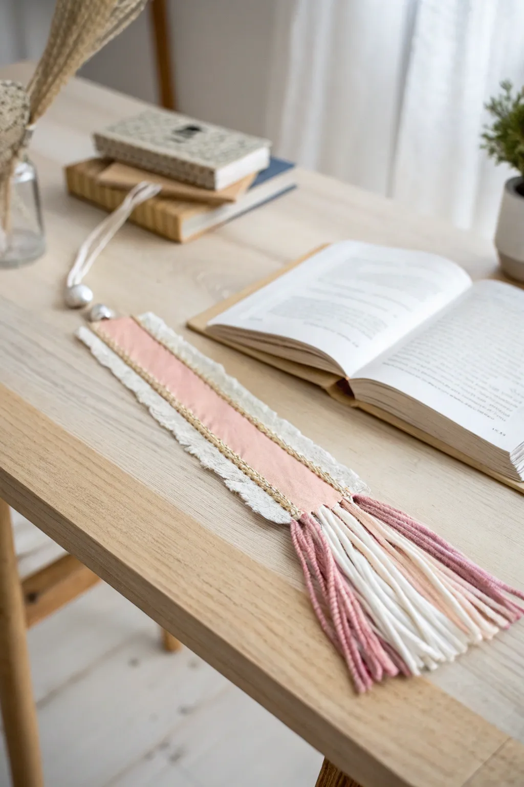Elevate your reading experience with a touch of handcrafted elegance: discover the charm of fabric fringe bookmarks.