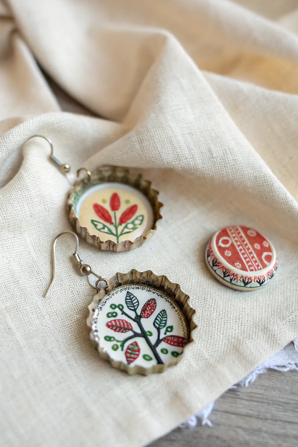 Elevate your style with these unique layered cap earrings, merging minimalism and boho charm effortlessly.