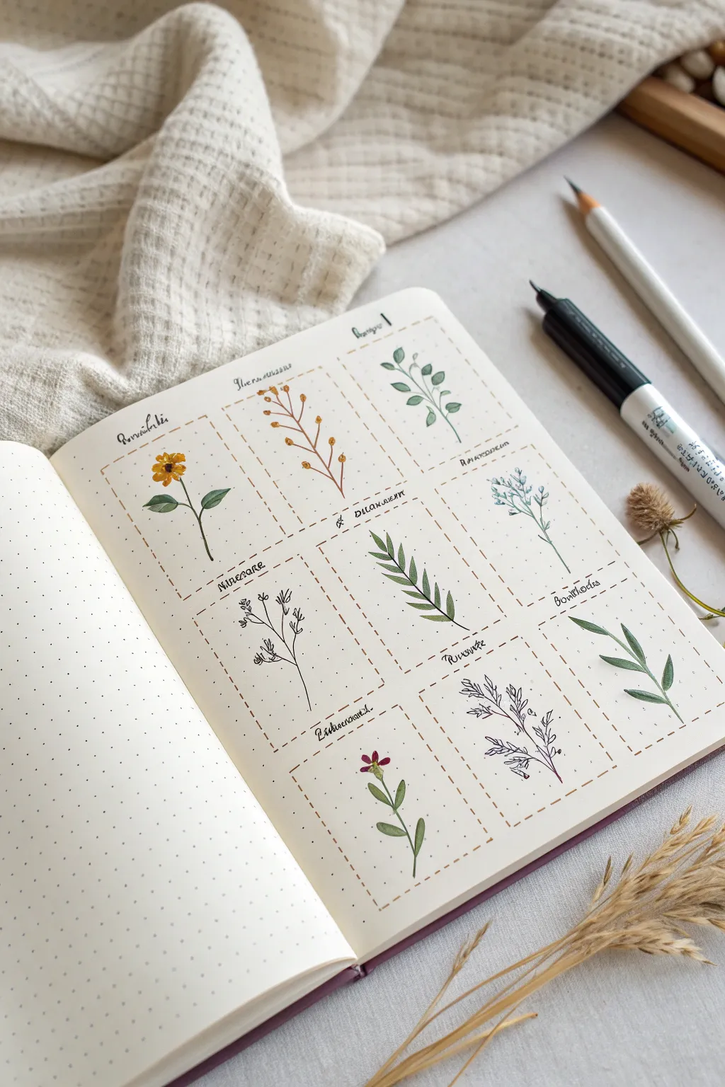 Grow your habits with charming plant icons in your bullet journal. 🌿✨
