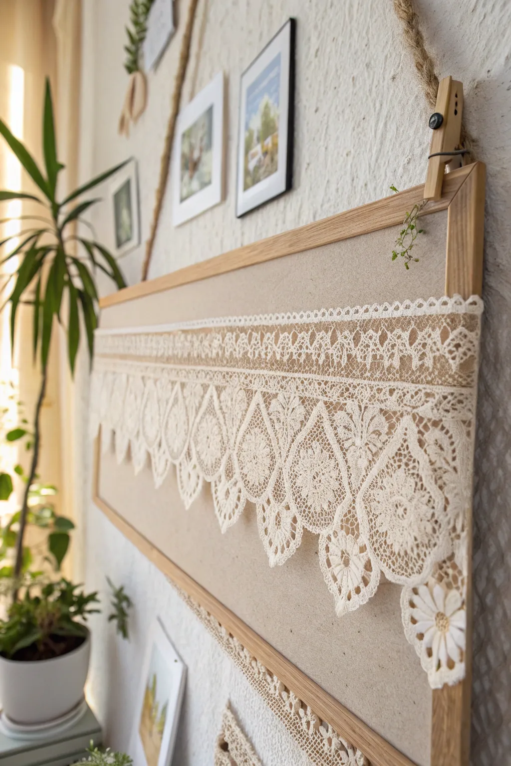 Add a touch of vintage elegance to your space with chic lace borders.