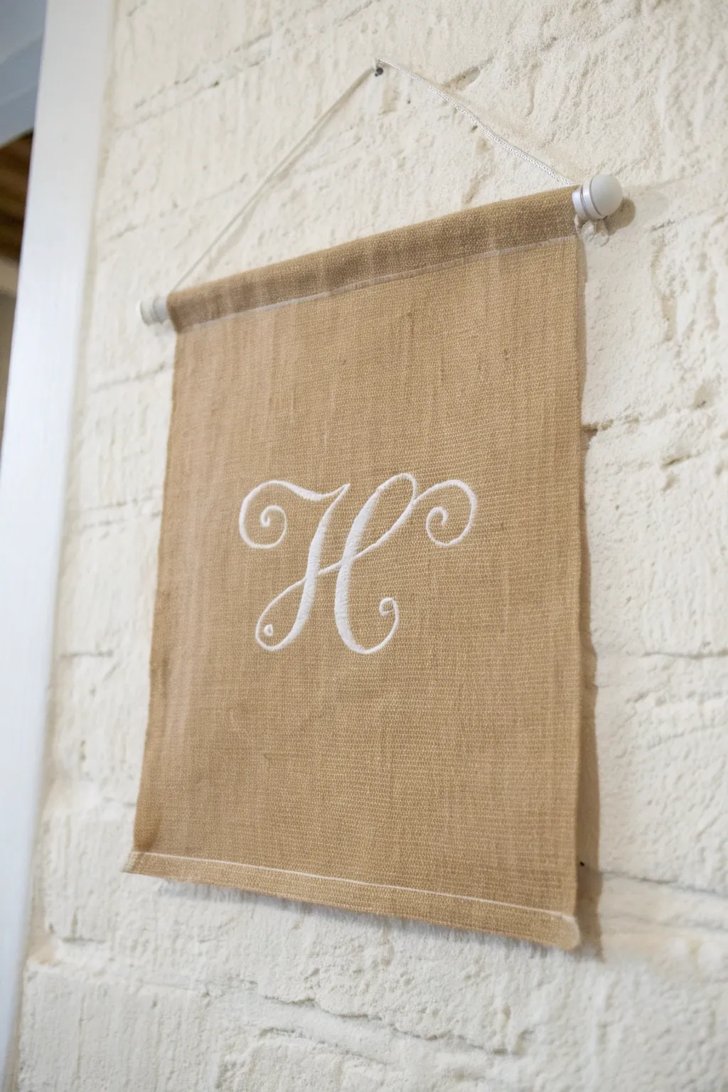 Transform your space with a personalized touch—create your own monogrammed burlap canvas!