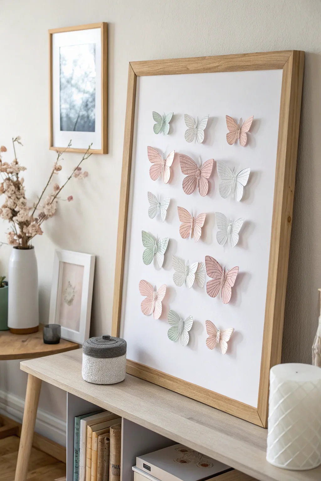 Elevate your space with this stunning framed butterfly art, where simplicity meets natural beauty.
