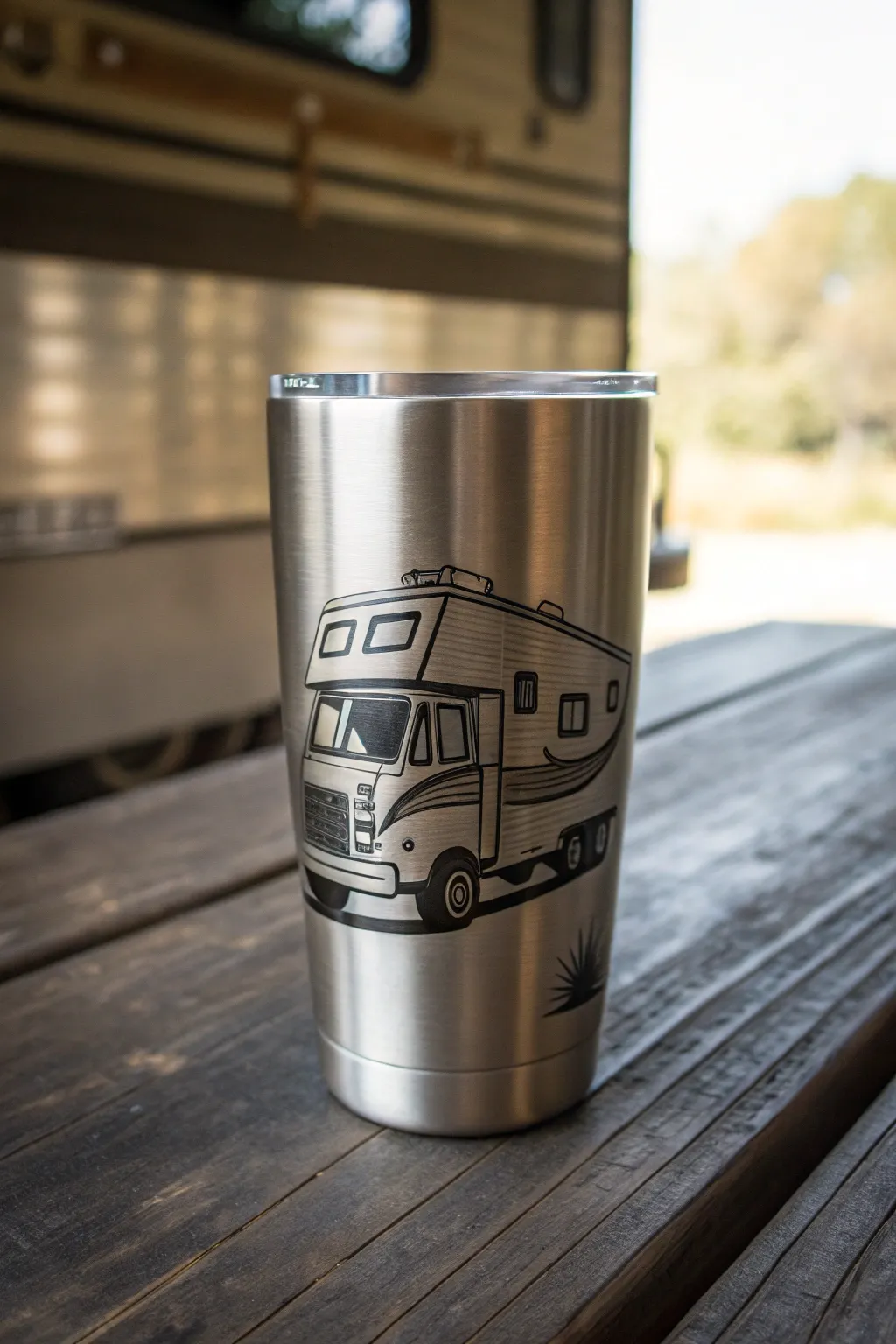 Sip in style on your next road trip with this retro camper tumbler. Perfect for the adventure-loving soul.
