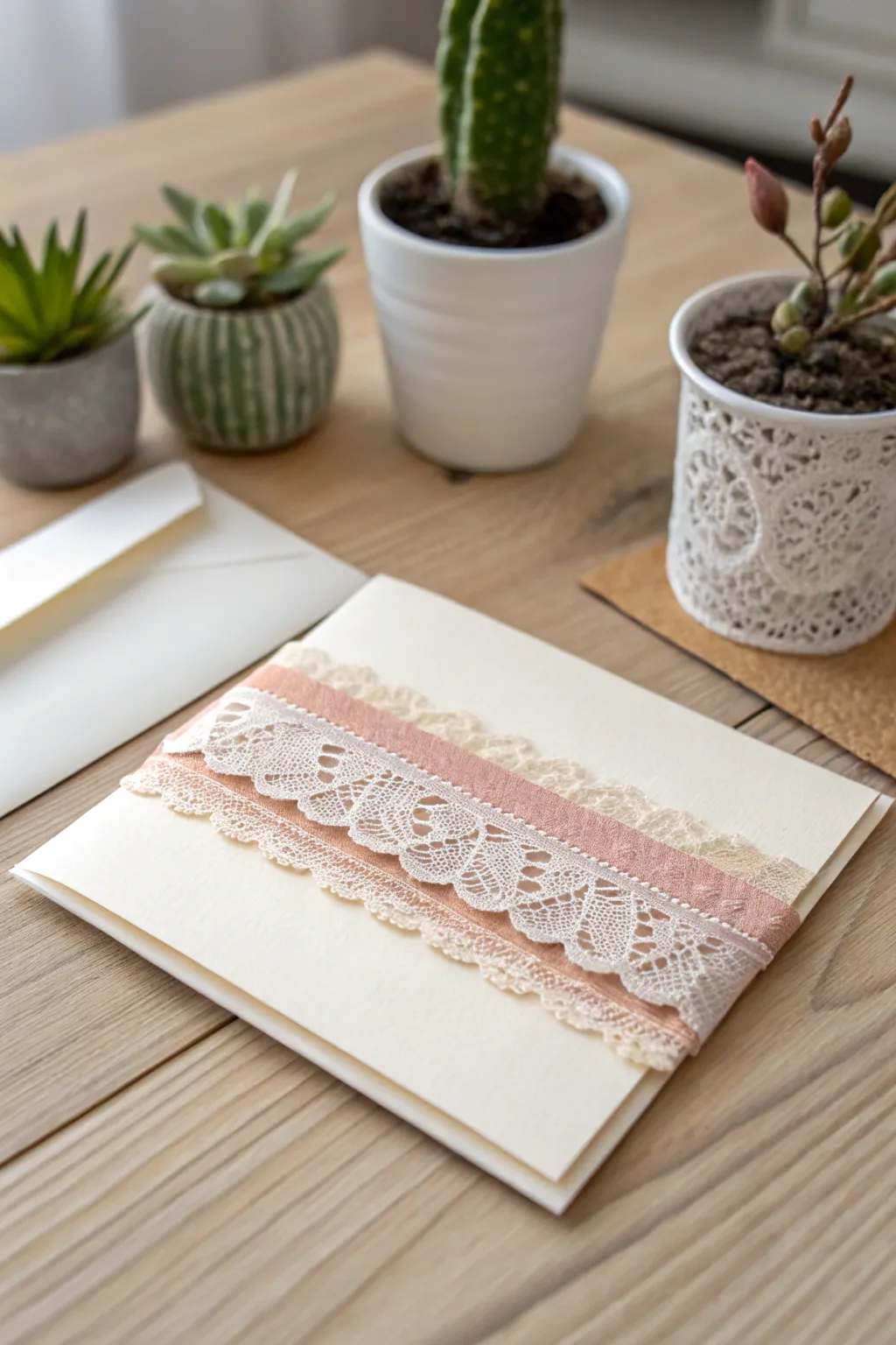 Elevate your homemade card designs with a touch of fabric elegance. #Craftsmanship #MinimalistBeauty