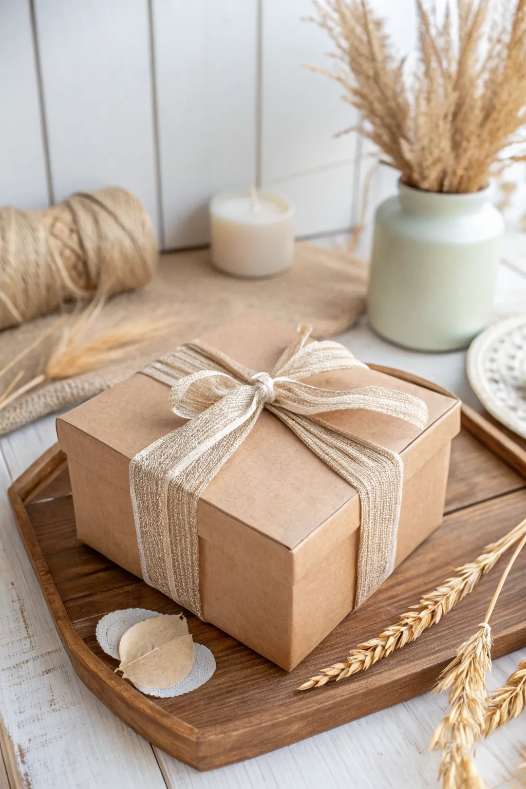 Transform cardboard into a charming eco-friendly gift box that speaks of simplicity and natural elegance.
