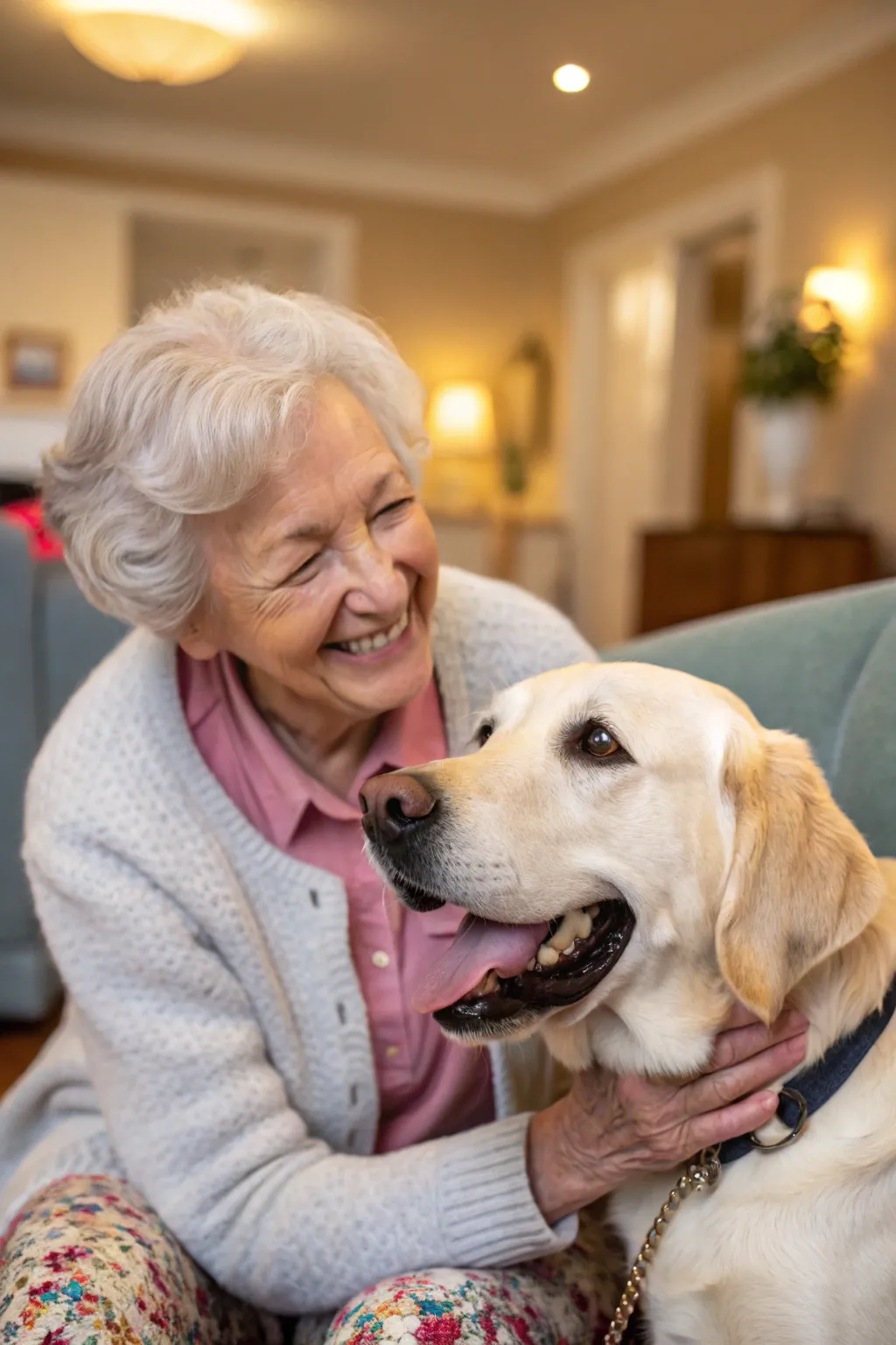 A heartwarming pet therapy session brings smiles and warmth to residents.
