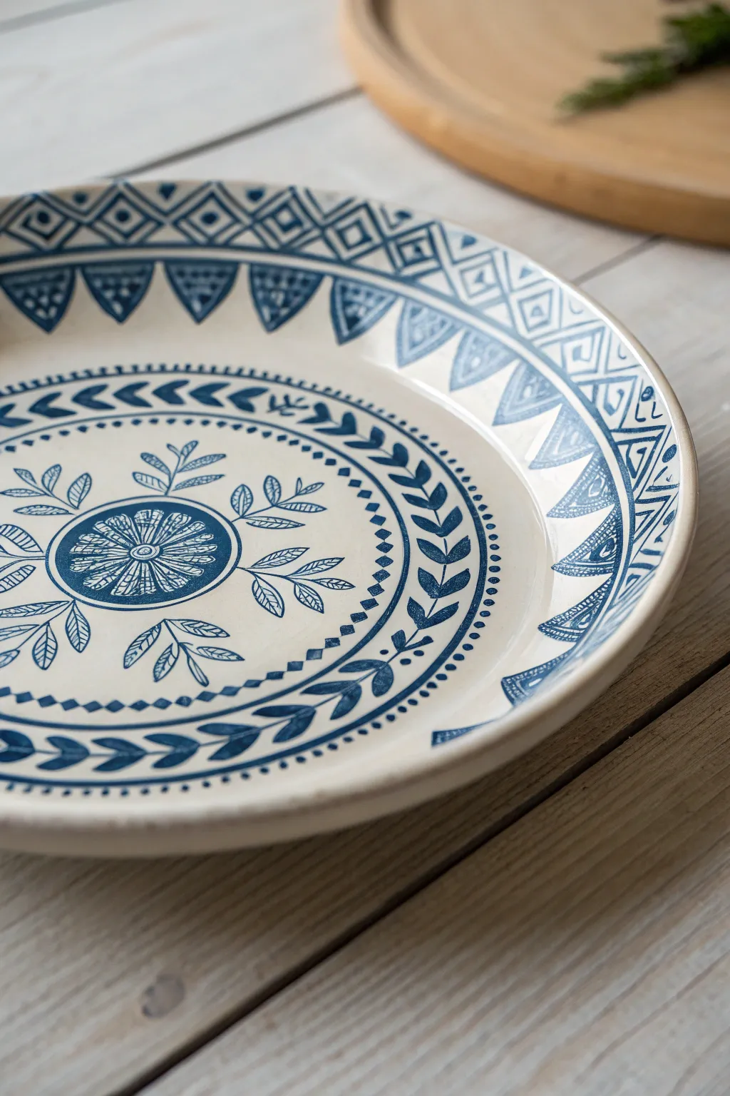 Discover the elegance of cultural motifs with this beautifully crafted ceramic plate.