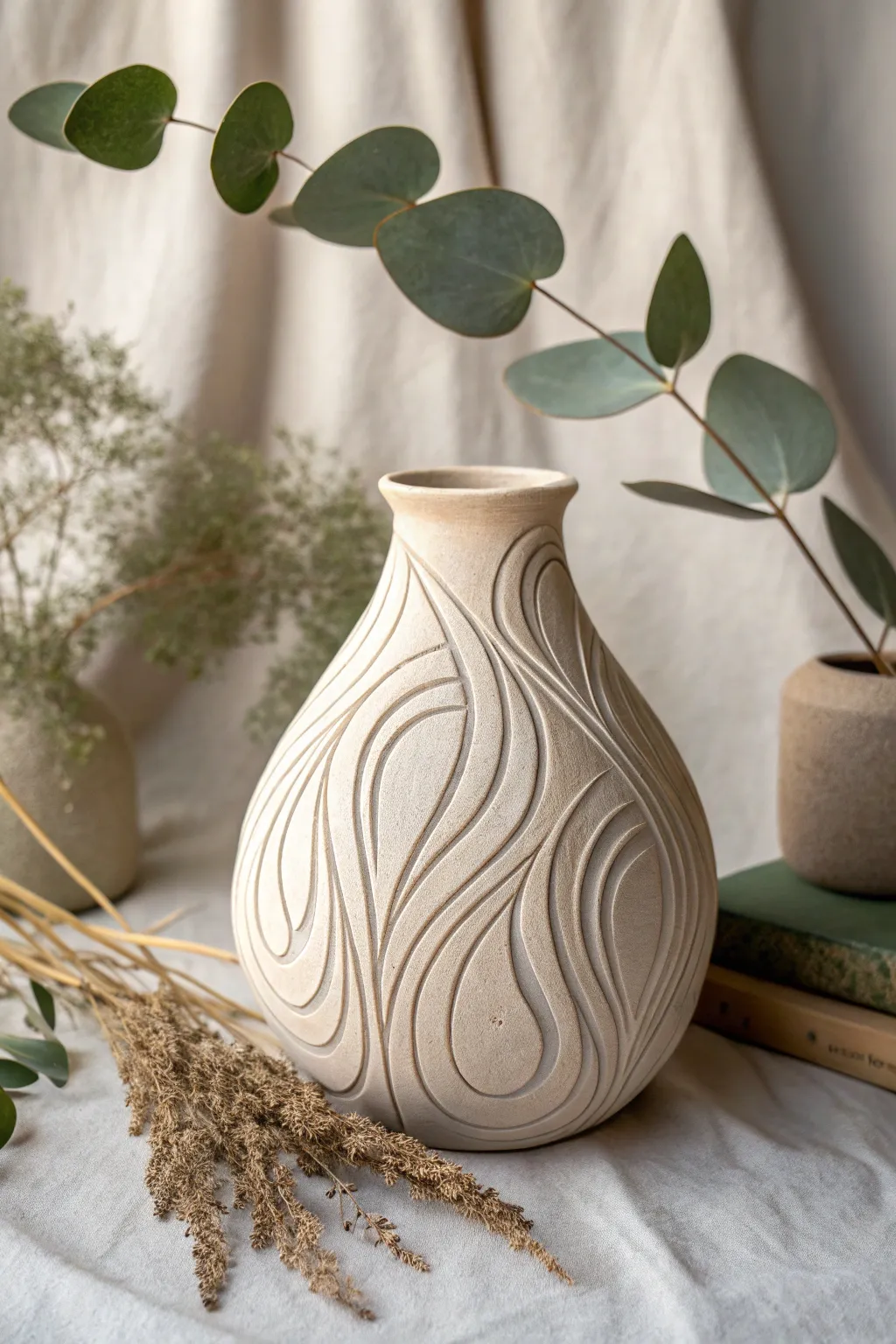 Embrace the elegance of abstract forms with this handcrafted ceramic vessel, perfect for adding a touch of artistry to any minimalist decor.