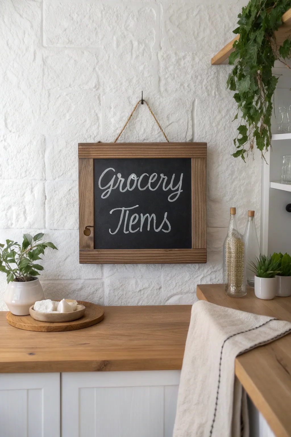 Elevate your kitchen's style with a chic and sustainable chalkboard grocery list.