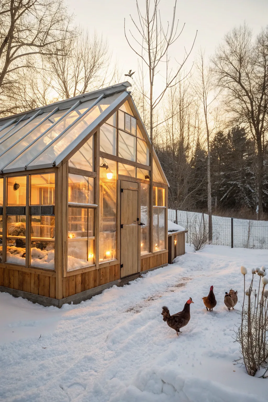 Transform your backyard into a Greenhouse Chicken Oasis this winter—where style meets warmth.