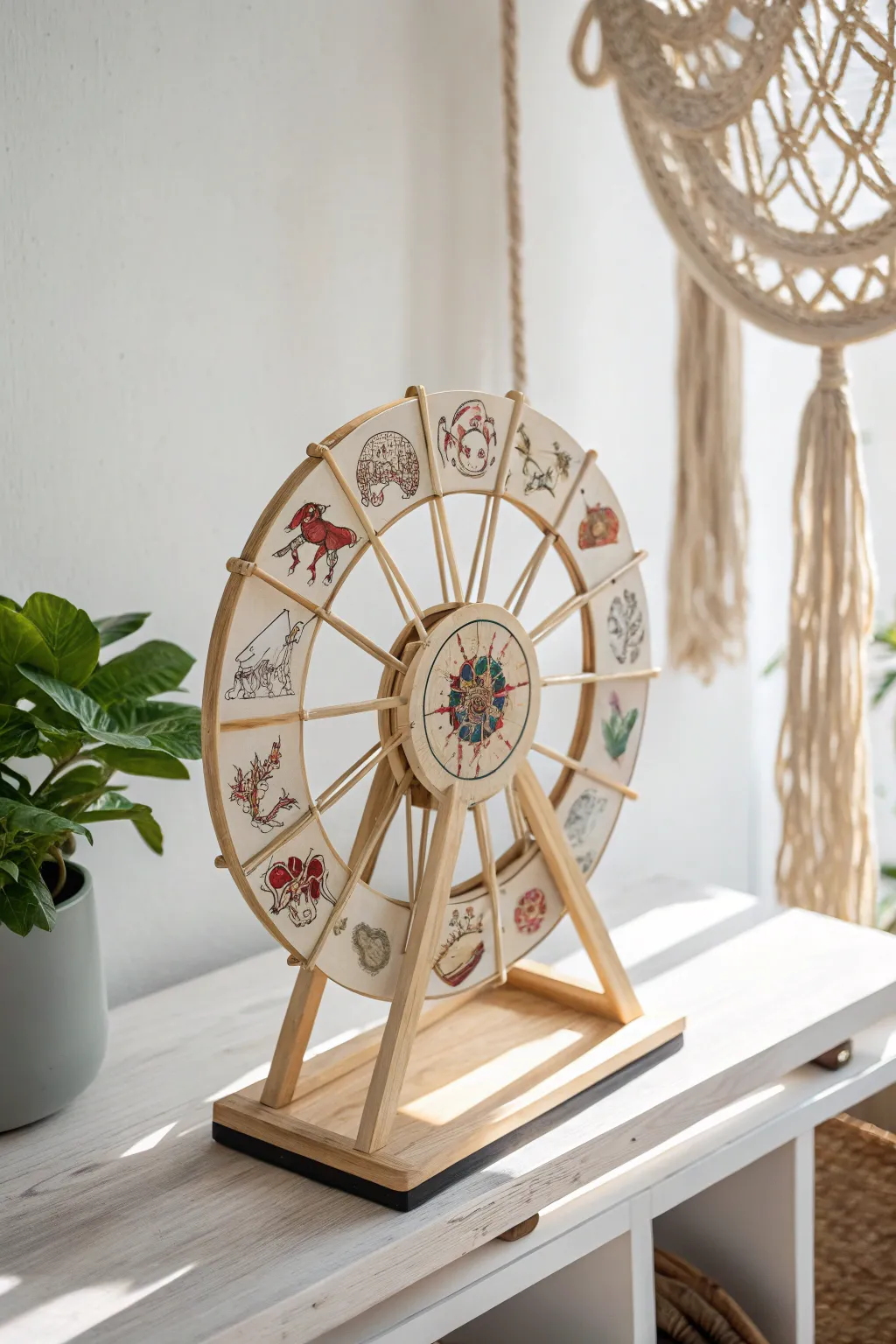 Discover your birth year's animal with this elegant Chinese zodiac wheel, where craftsmanship meets minimalist beauty.