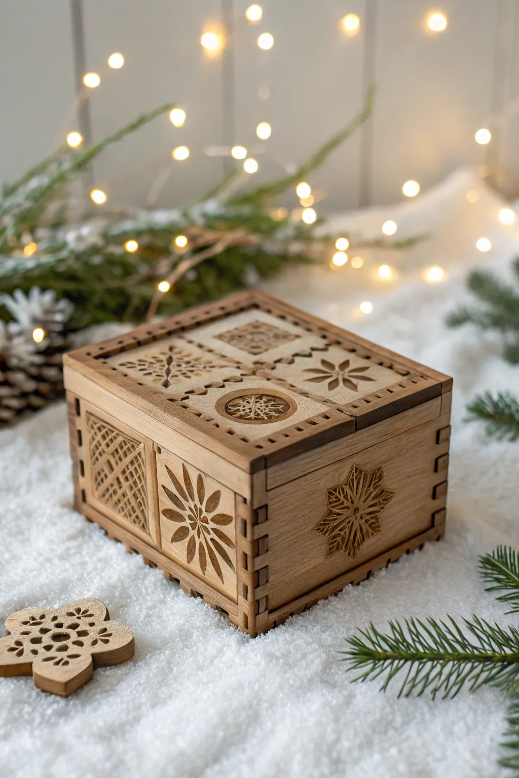 Unlock the magic of a Winter Wonderland Maze with this charming puzzle box.