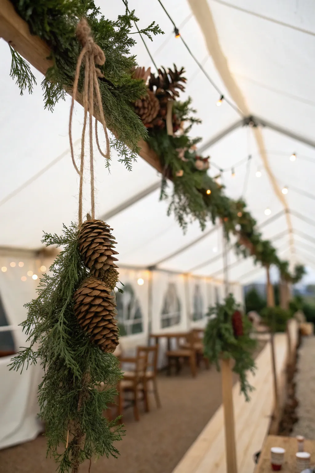 Natural touches bring a rustic charm to festive decor.