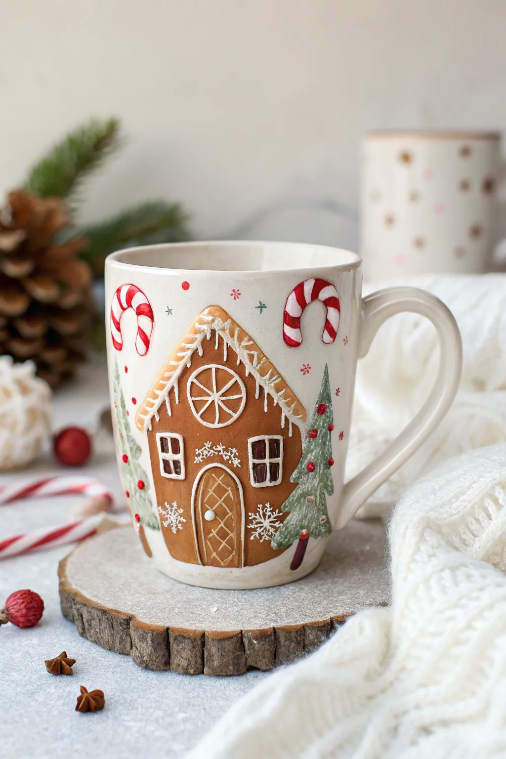 Sip in style this holiday season with a handcrafted gingerbread house mug that warms both hands and heart.