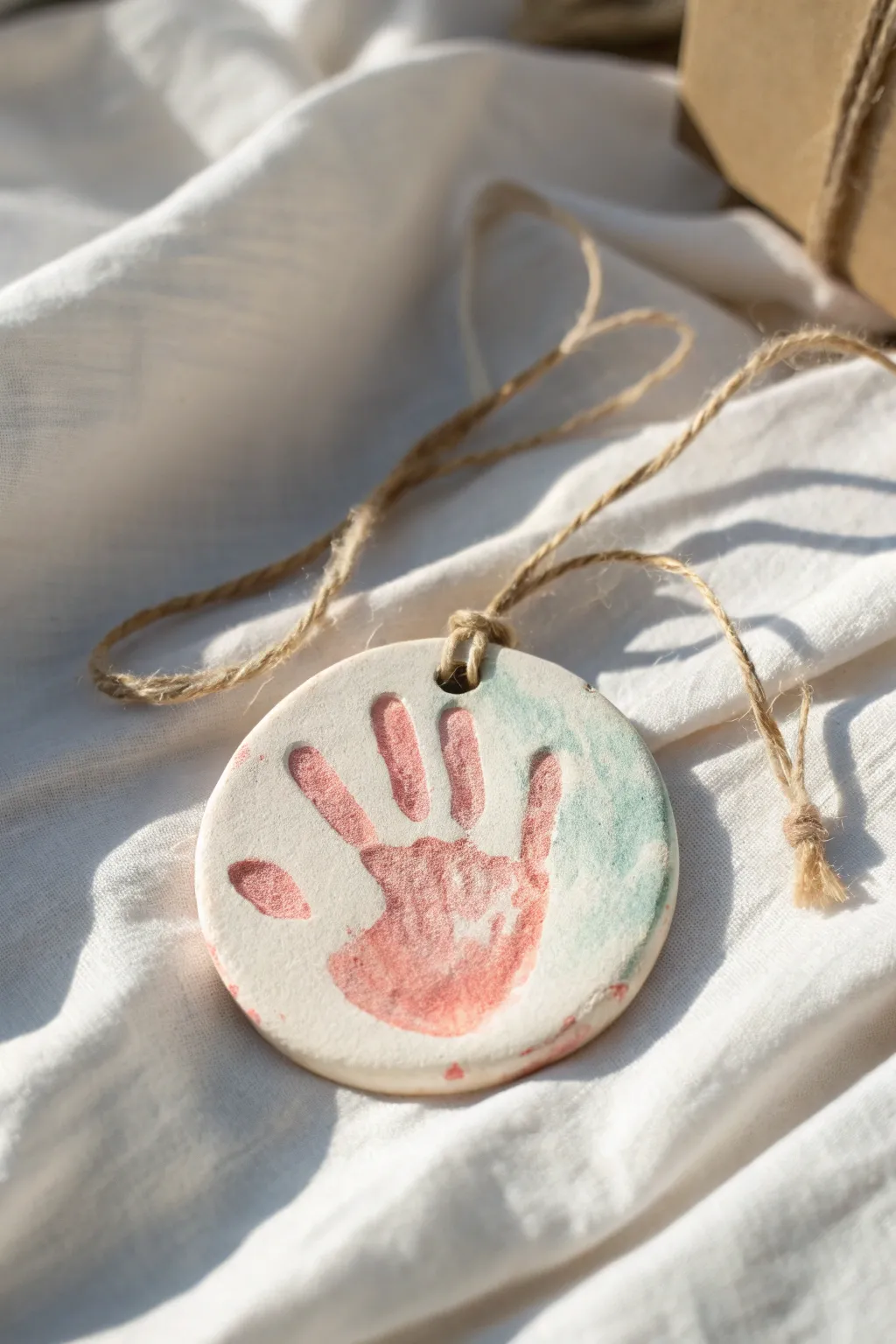 Capture cherished memories with handcrafted salt dough handprint ornaments, perfect for a minimalist Christmas tree.