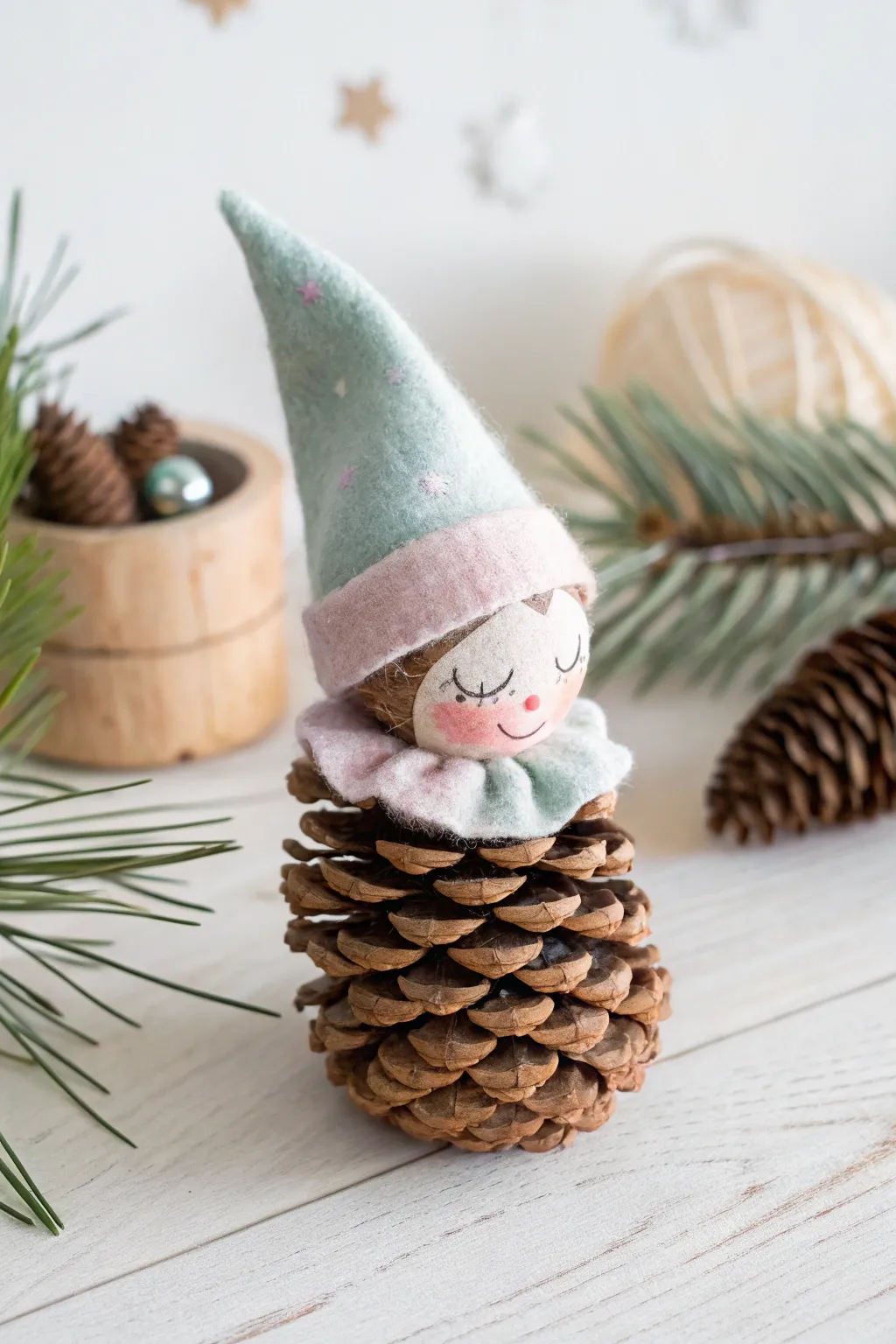 Meet your new favorite holiday companion: the Pinecone Elf! 🍂🎄 #CraftedWithLove #ScandiBoho