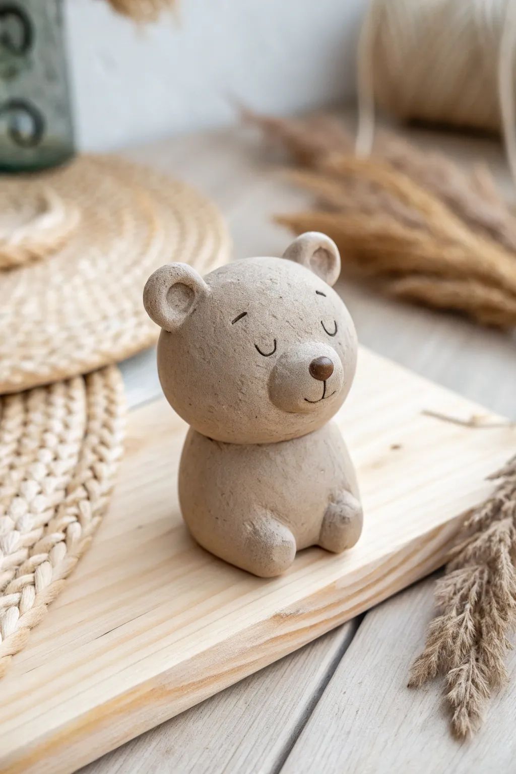 Embrace simplicity and charm with this delightful clay bear creation.