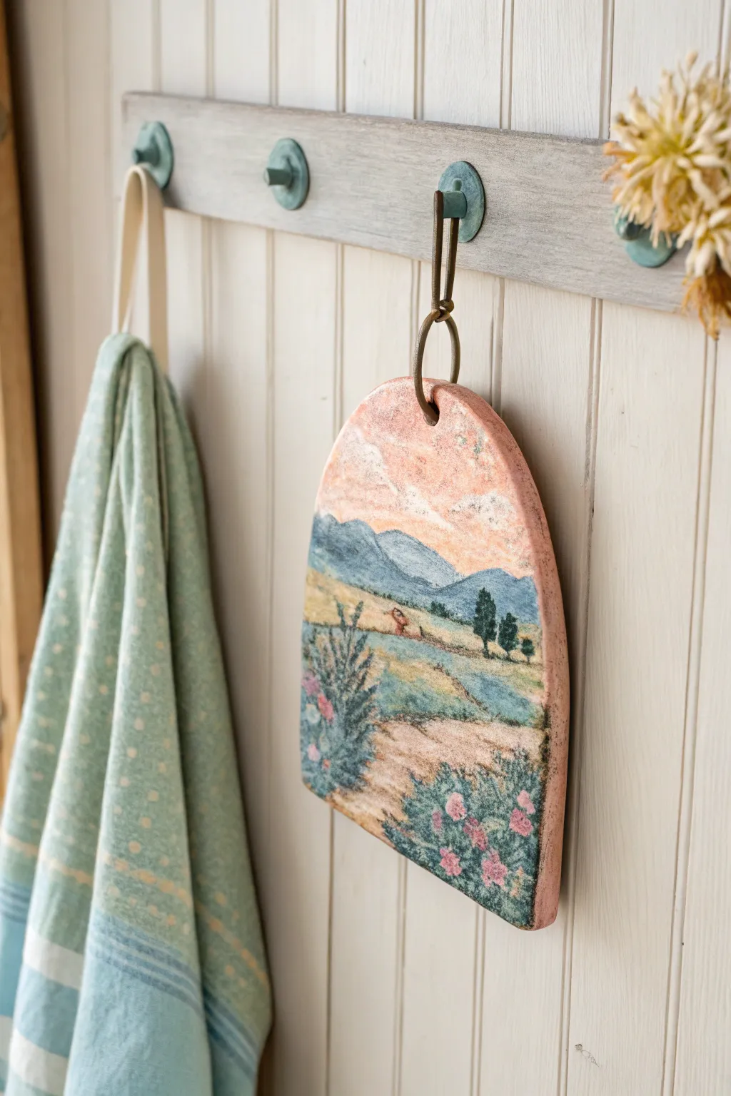 Elevate your kitchen with impressionist-inspired clay hooks — a touch of art in everyday life.