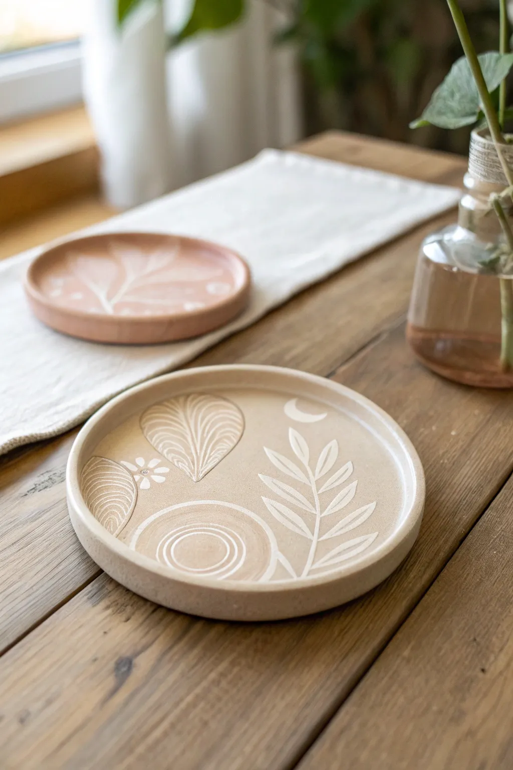 Elevate your decor with the charm of handcrafted clay coasters.