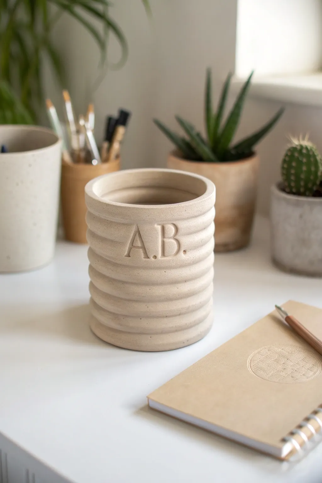 Bring a touch of personalized artistry to your space with this handcrafted coil pencil holder. #MinimalistBeauty #HandmadeCharm