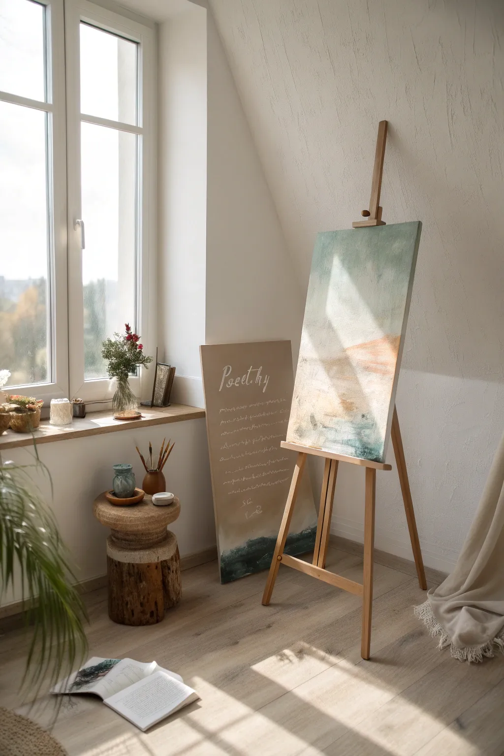 Where words and brushstrokes meet: a poetic collaboration in art.