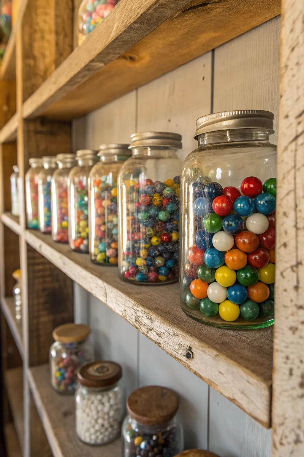 Chic and organized with apothecary jars.