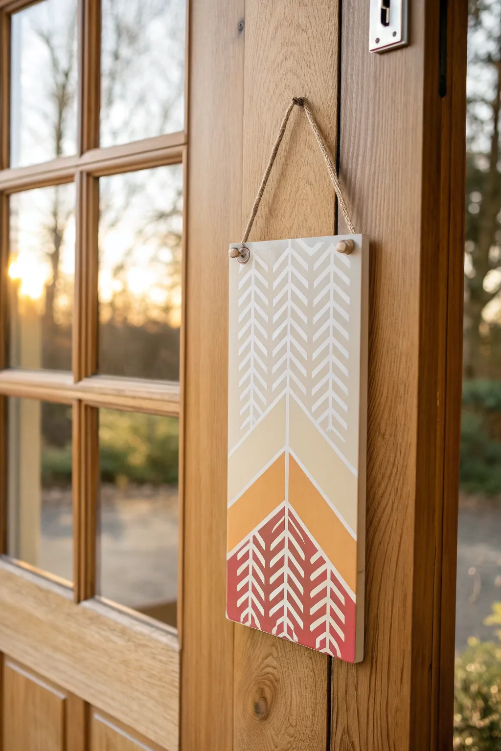 Welcome in every season with a door sign that elegantly changes colors, adding a touch of minimalist charm to your home.