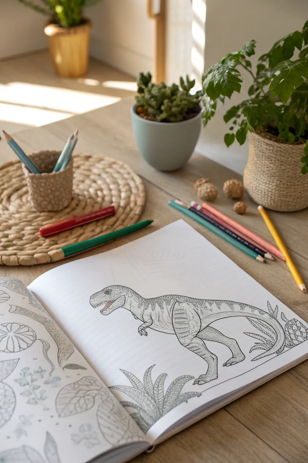 Unleash your creativity with a prehistoric twist – color your own T-Rex adventure!