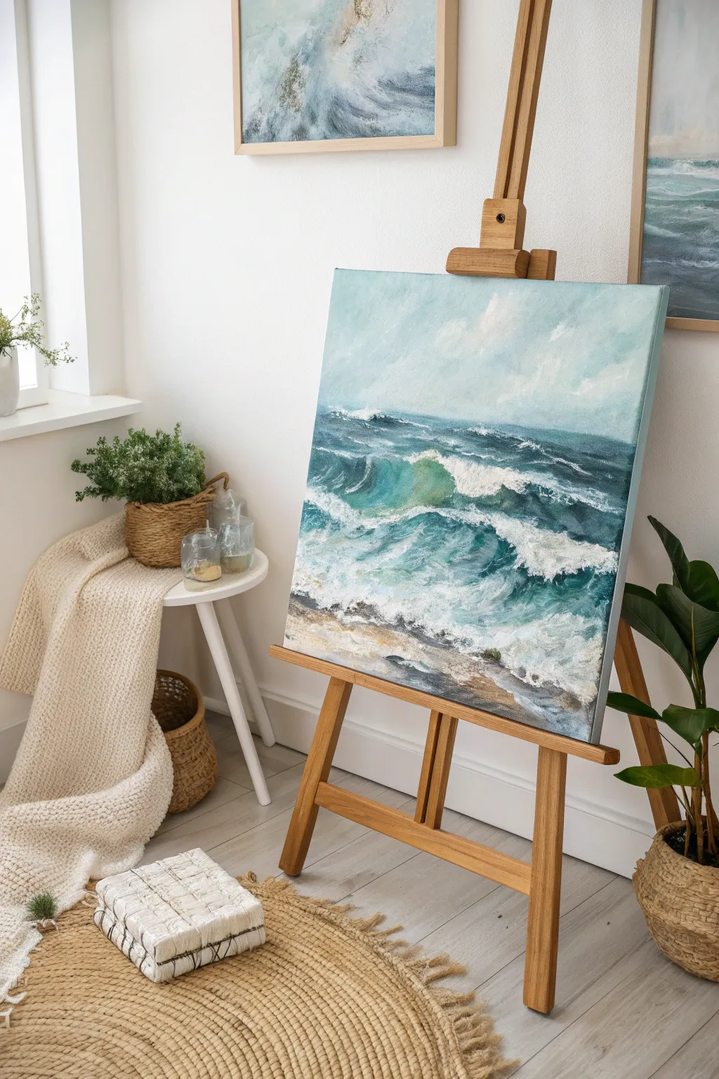 Dive into creativity with textured ocean waves, where simplicity meets beauty. 🌊 #ScandiBohoArt