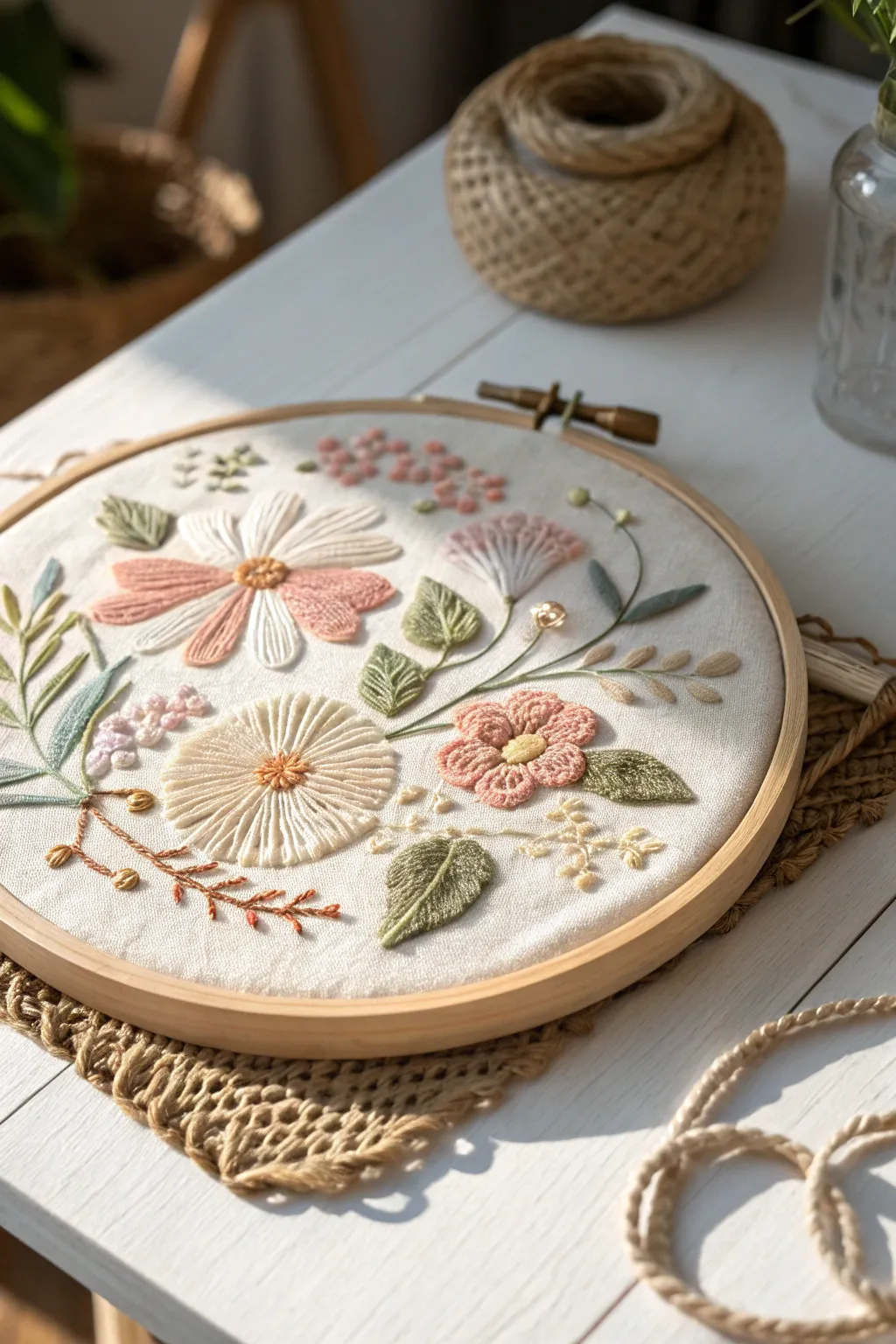 Discover the joy of crafting with friends through the delicate art of embroidery hoop creations.