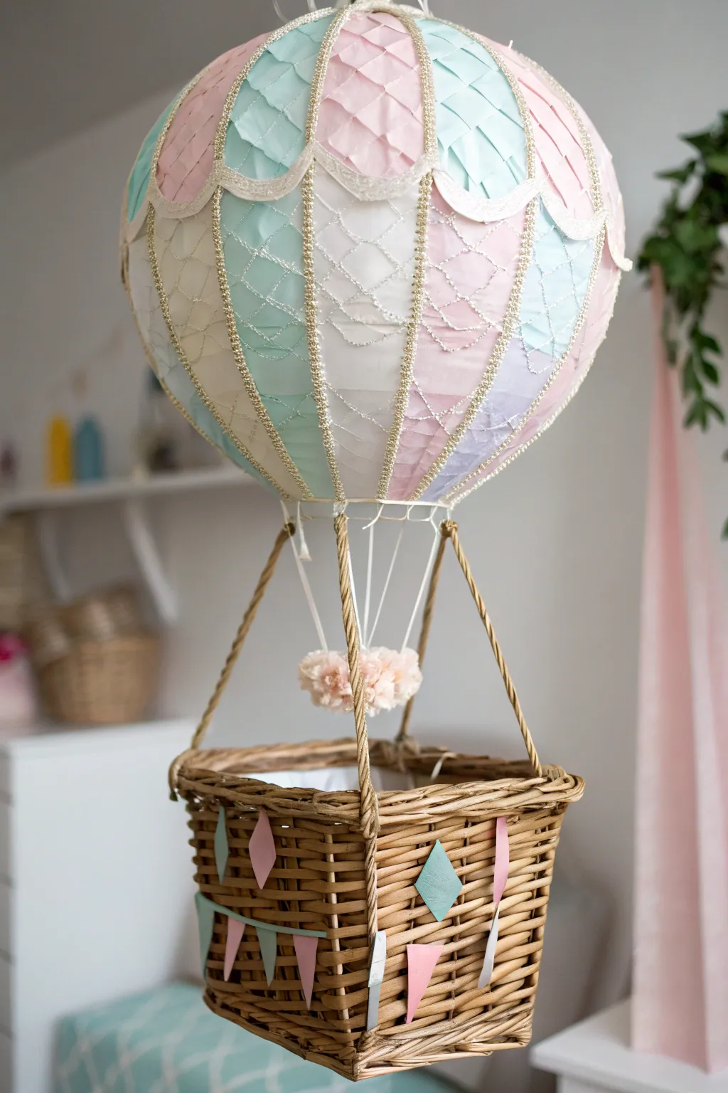 Elevate your space with a touch of whimsy—handcrafted paper lanterns transformed into enchanting hot air balloons.