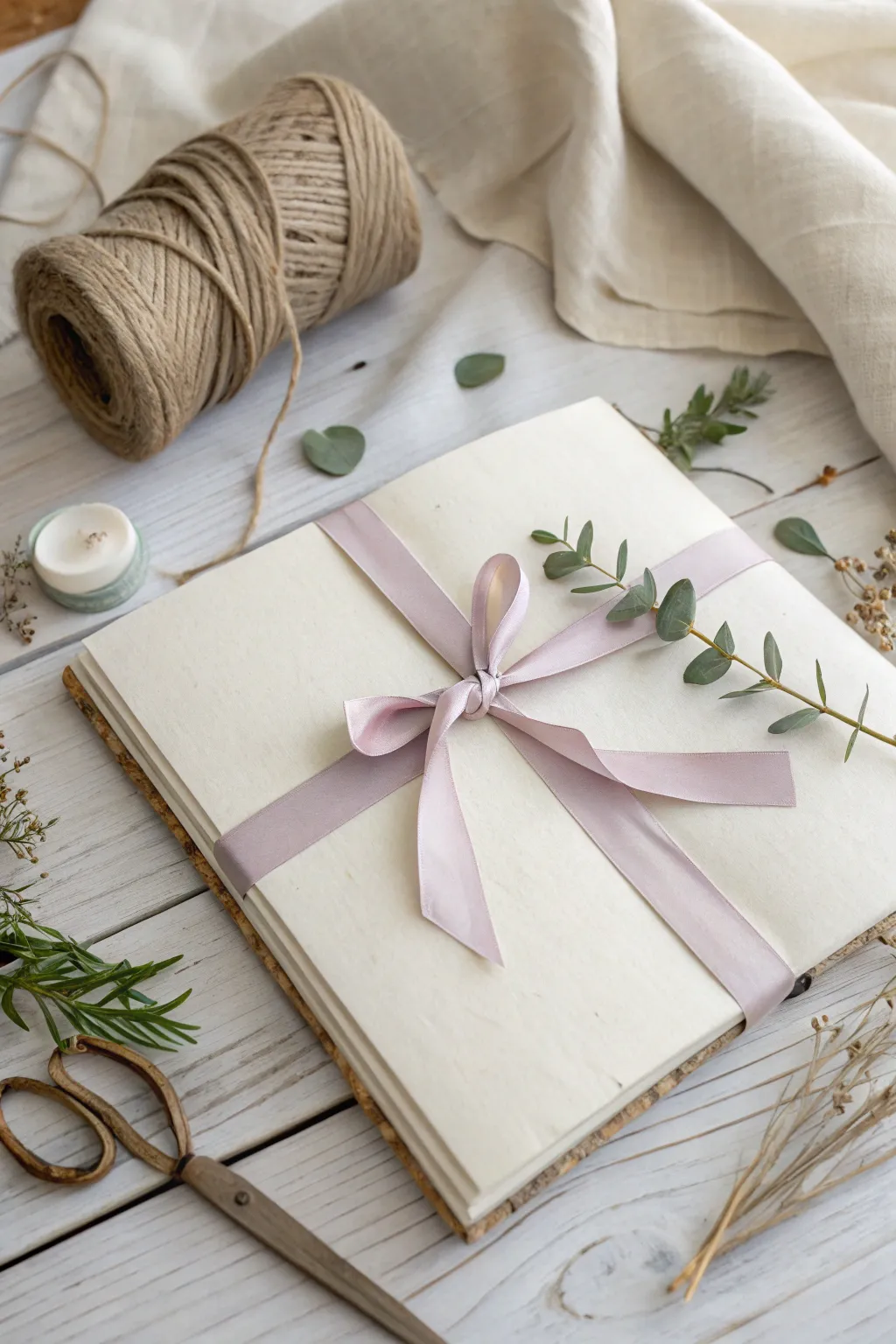 Elevate your scrapbook with the simple elegance of a ribbon touch. 🌿✨