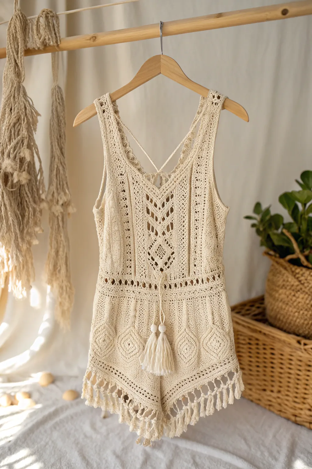 Step into playful elegance with a handcrafted crochet romper—where comfort meets style.