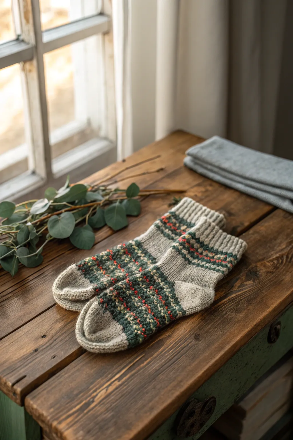 Cozy up with handmade warmth: Crochet socks perfect for a chilly day.