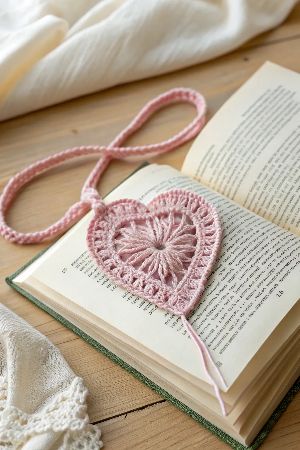Add a touch of love to your reading with this handmade heart bookmark. Perfect for the romantic bookworm!