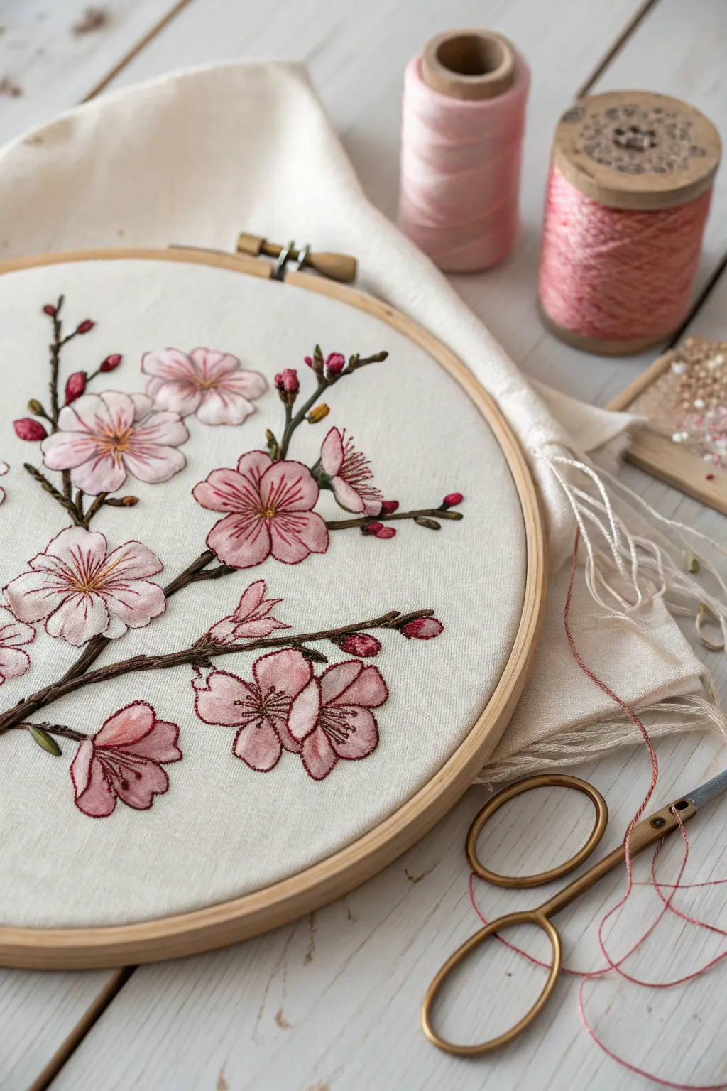 Embrace cultural elegance with this Japanese cherry blossom cross stitch, a perfect blend of simplicity and artistry.