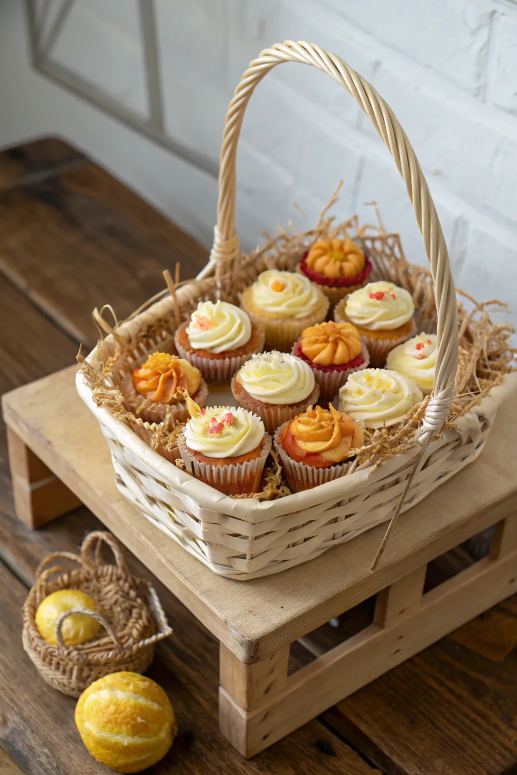 Delight in the Season with a Cupcake Basket: Perfectly Crafted for the Time of Year!