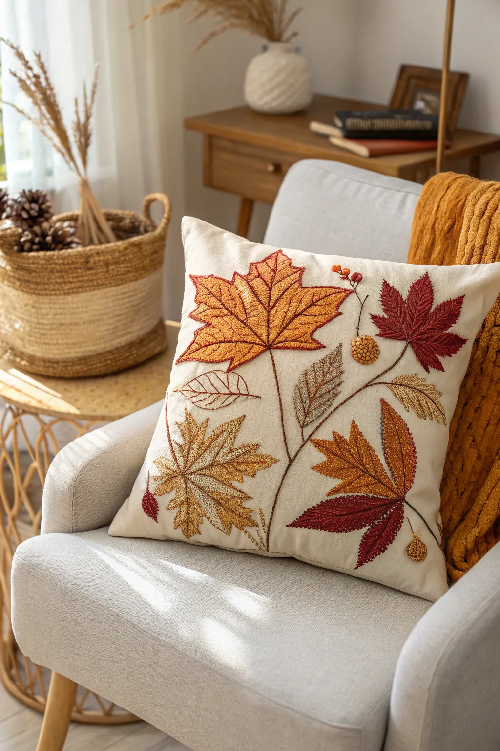 Embrace the beauty of autumn with exquisite embroidered cushion covers that transform your home decor.