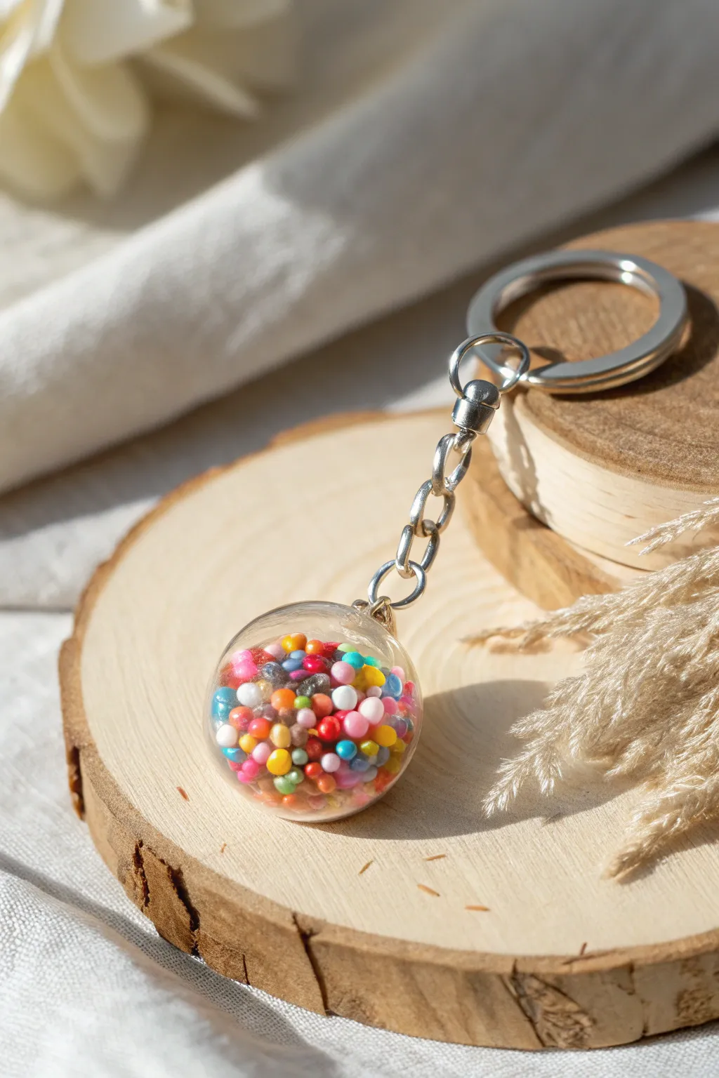 Add a sprinkle of sweetness to your keys with this charming DIY resin keychain.